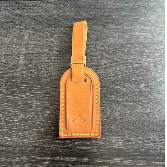 Authentic Louis Vuitton Vachetta Leather Luggage Tag SN906 - Picture 1 of 5